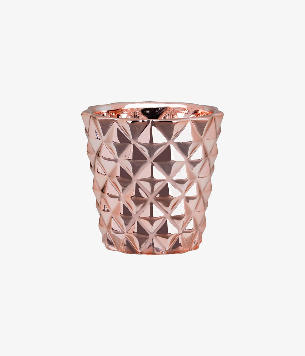 Cachepot Rose Gold em Cerâmica 7x7cm