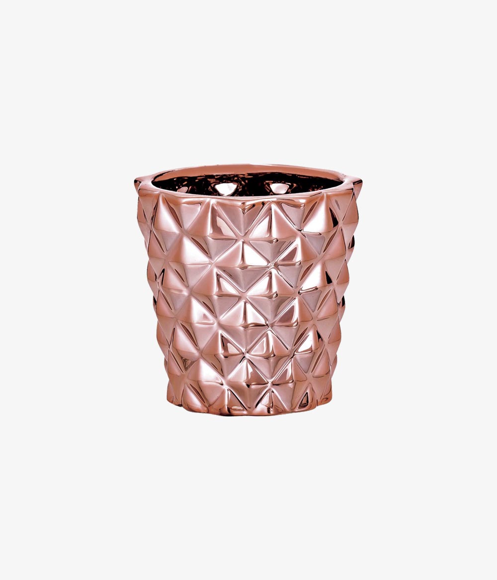 Cachepot Rose Gold em Cerâmica 7x7cm