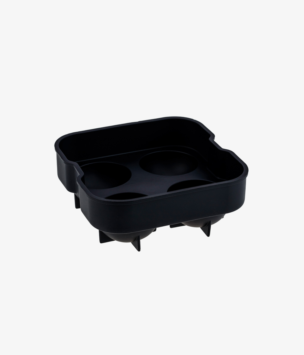 Forma de Gelo 4 Esferas em Silicone Preta Forma de Gelo 4 Esferas em Silicone Preta