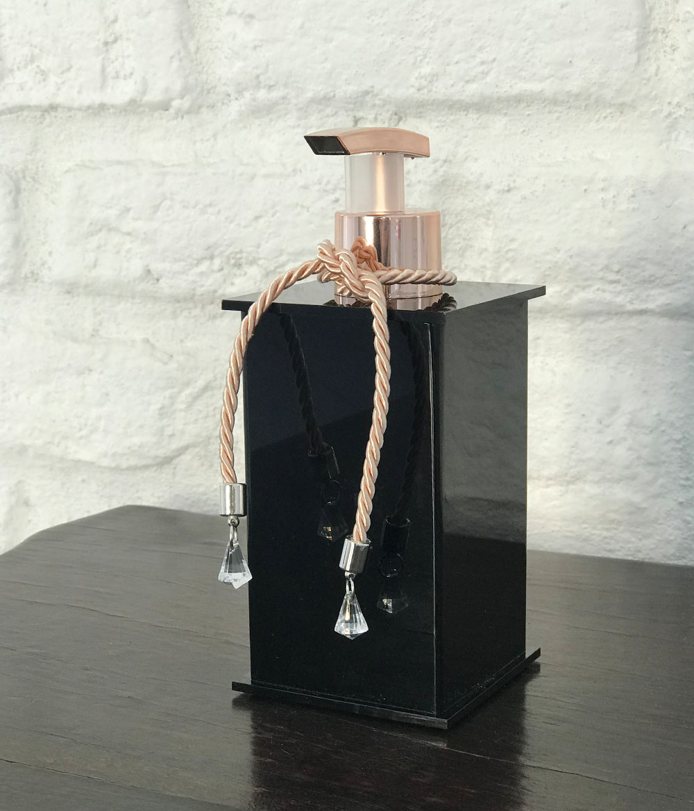 SAB. LIQUI ELEGANCE DECOR PRETA ABS ROSE PINGENTE 2