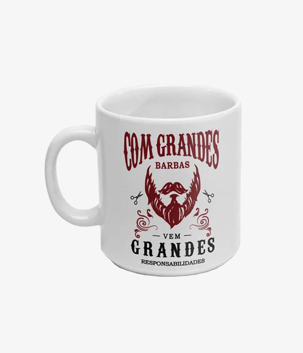CANECA BRANCA GRANDES BARBAS 01 Caneca Branca Grandes Barbas