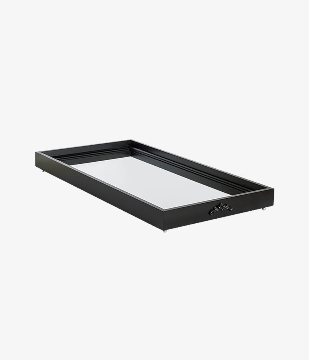 Espelho Emoldurado Bandeja Espelhada Pé Aplique 30x60cm