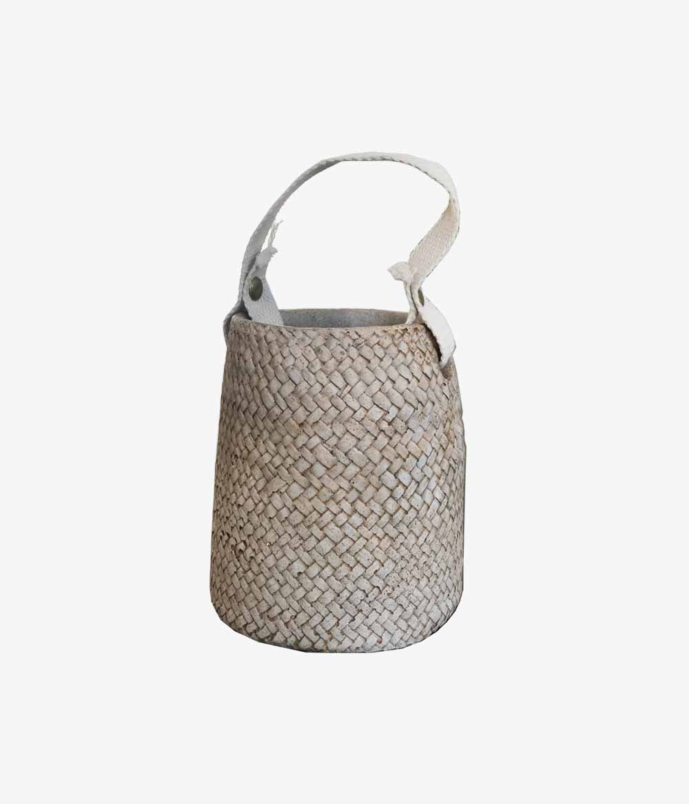 Cachepot B15 Cor Palha Natural e Alças