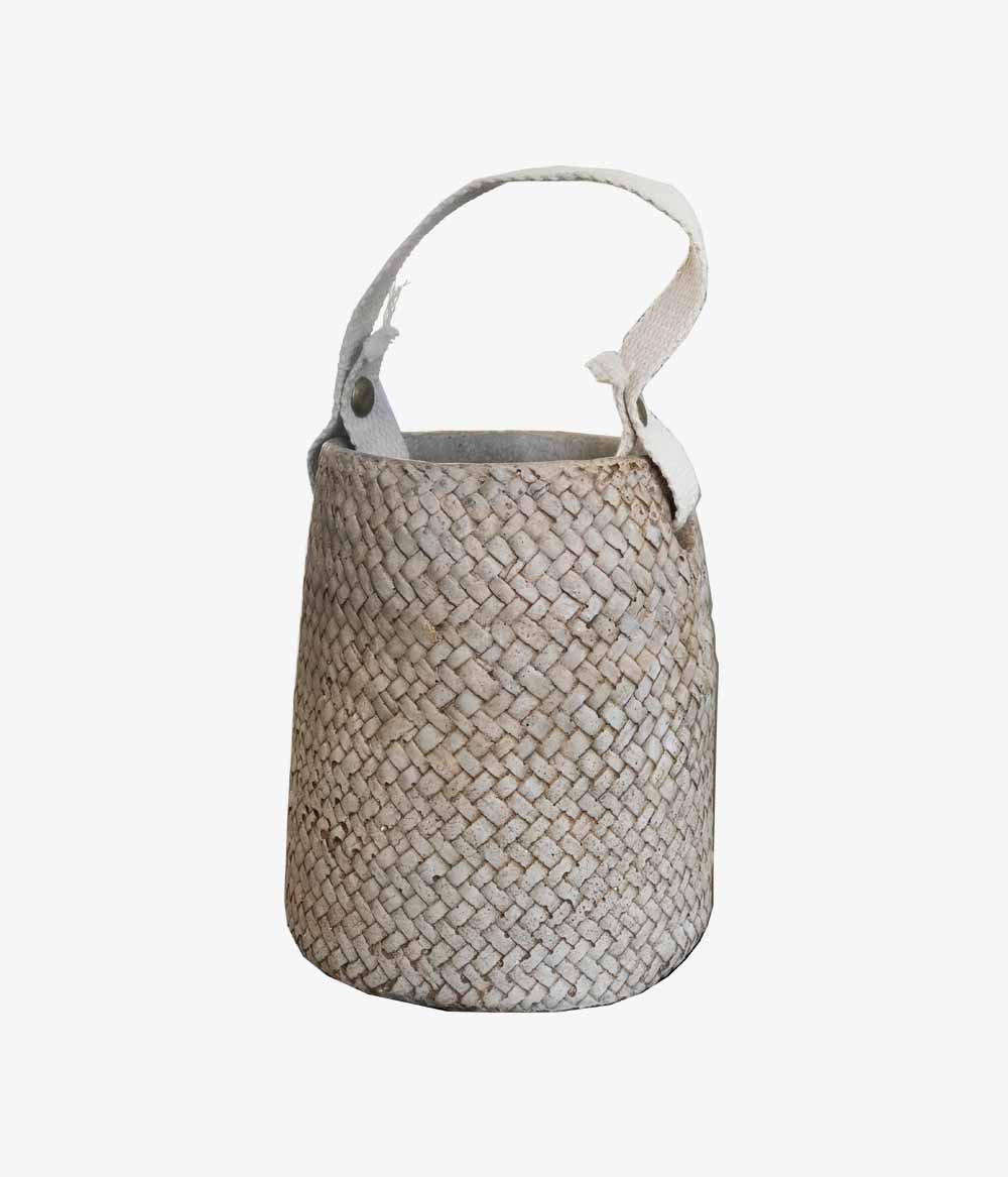 Cachepot B16 Cor Palha Natural e Alças Cachepot B16 Cor Palha Natural e Alças