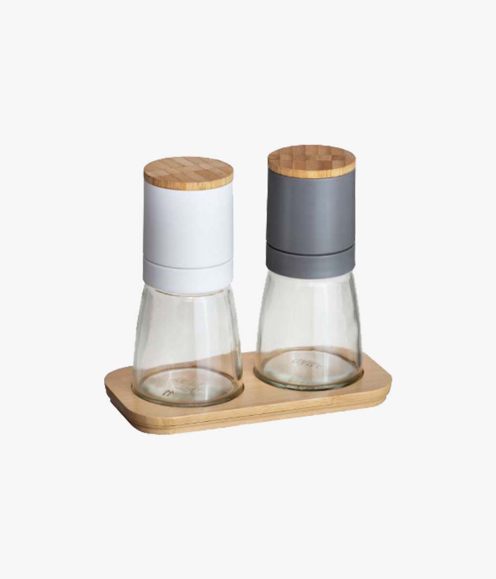 CJ MOEDOR TEMPEROS DUPLO UPSIDE-DPWN CHUMBO BRANCO Conjunto Moedor De Temperos Duplo Upside-Down