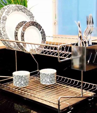 Escorredor Euro p/ 18 Pratos Aço Inox