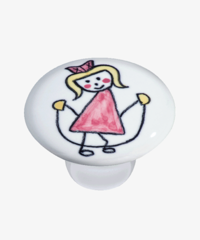 Puxador menina corda rosa